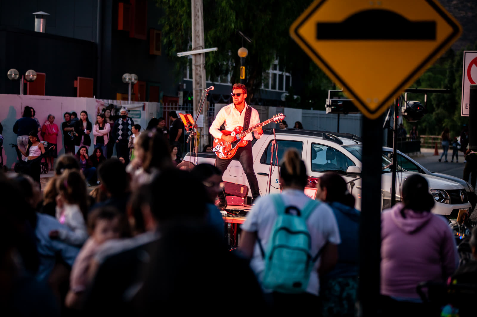 Público frente al escenario en un show al aire libre